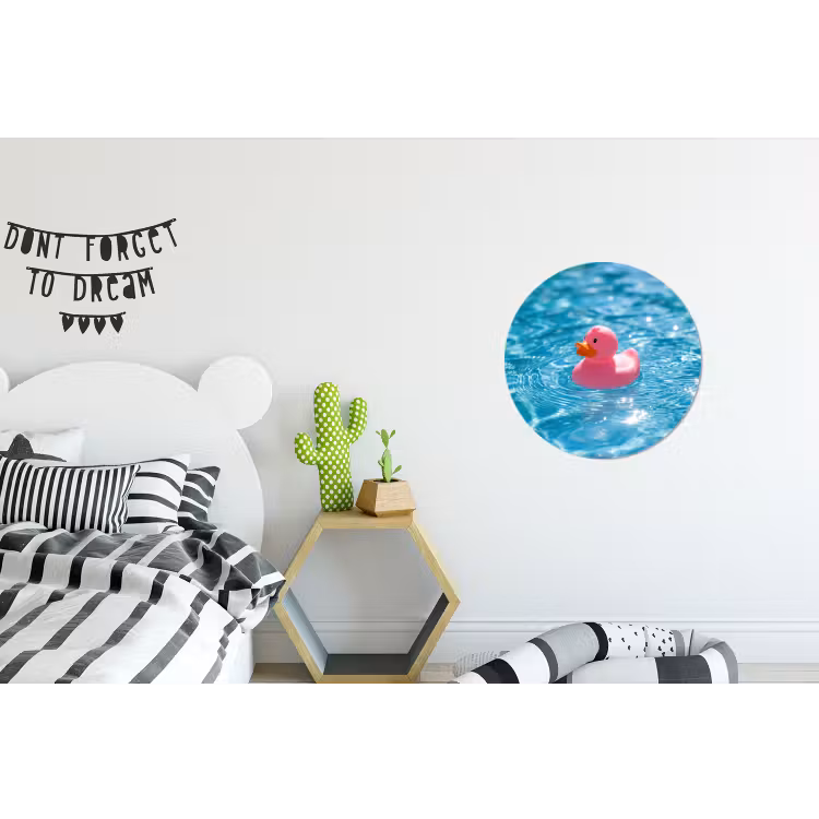 Wandcirkel - Aluminium - Badeend - Dobberend - Roze — 5