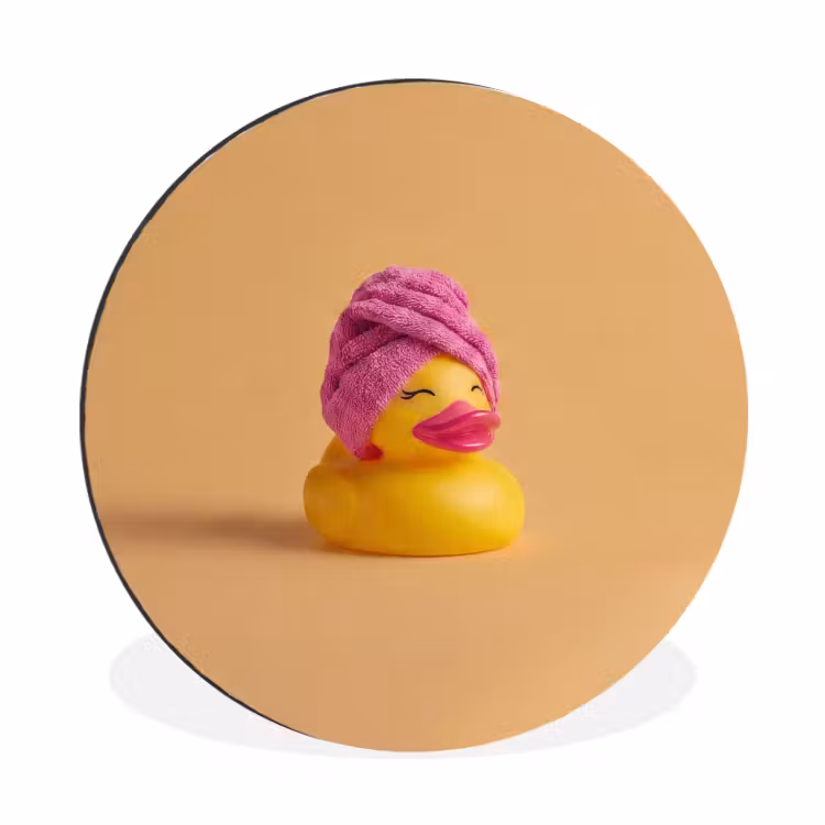 Wandcirkel - Aluminium - Badeend - Handdoek - Kleurrijk — 1