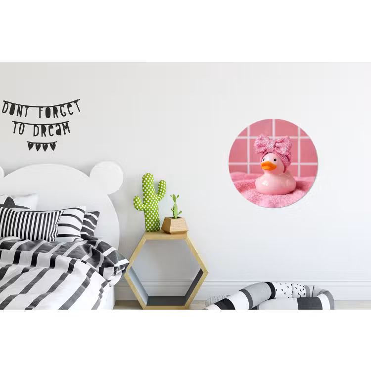 Wandcirkel - Aluminium - Badeend -Strik - Roze — 5