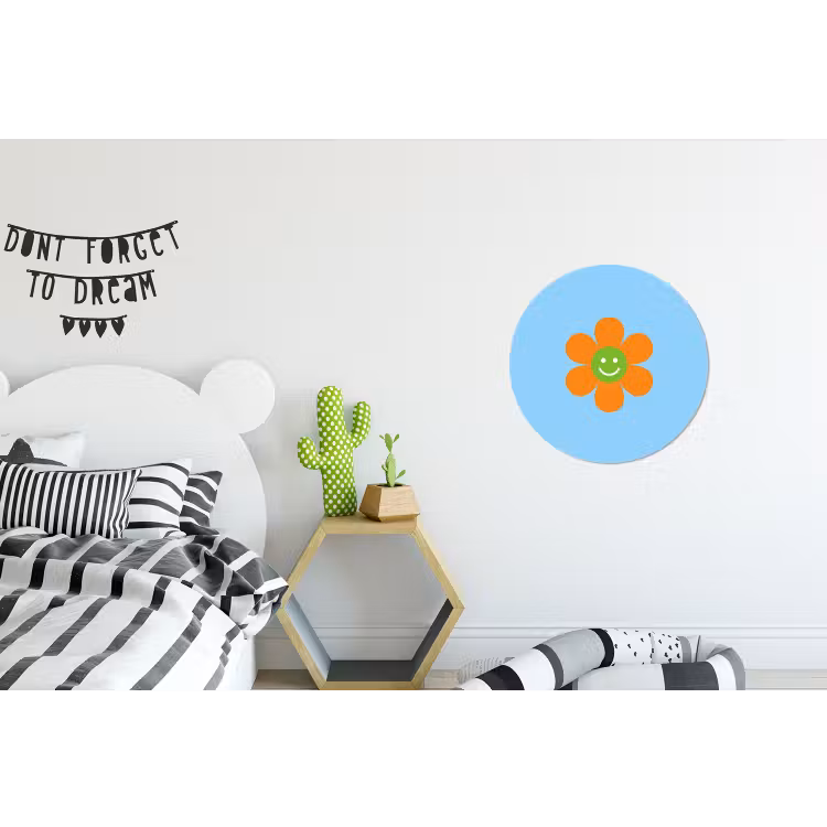 Wandcirkel - Aluminium - Bloem - Smiley - Kleurrijk — 5