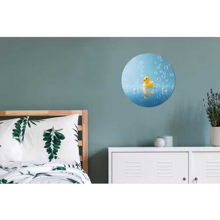 Wandcirkel - Aluminium - Bubbels - Badeend - Geel — 4