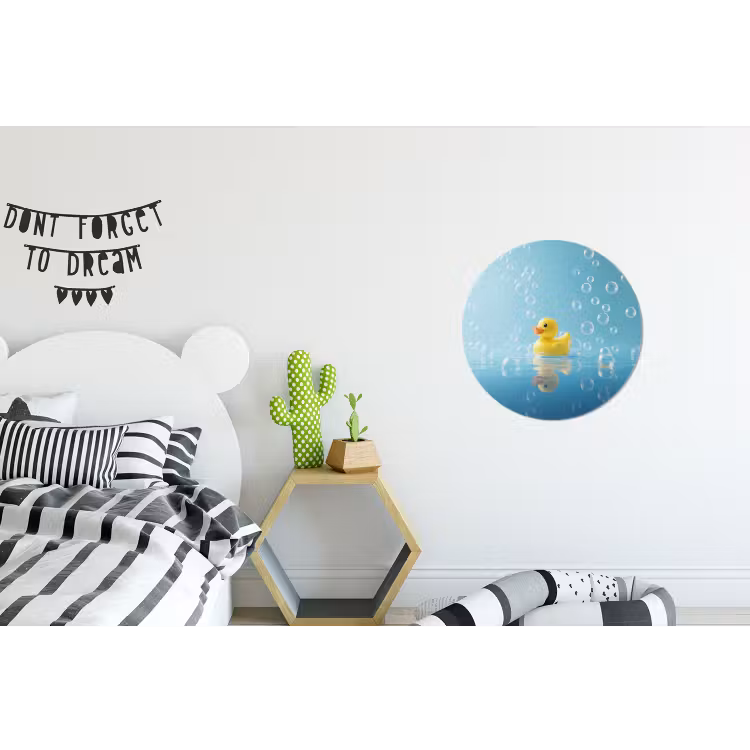 Wandcirkel - Aluminium - Bubbels - Badeend - Geel — 5