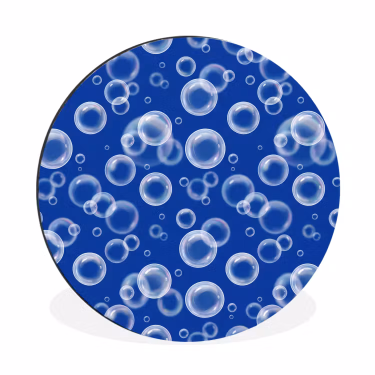 Wandcirkel - Aluminium - Bubbels - Patroon - Blauw — 1