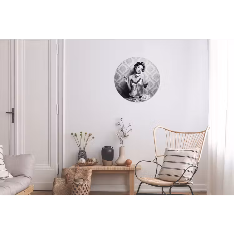 Wandcirkel - Aluminium - Chic - Vrouw - Zwart - Wit — 2