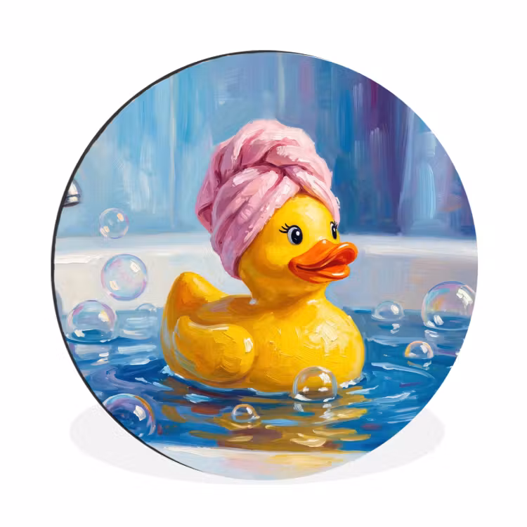 Wandcirkel - Aluminium - Creatief - Badeend - Kleurrijk — 1