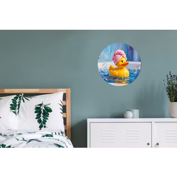 Wandcirkel - Aluminium - Creatief - Badeend - Kleurrijk — 4