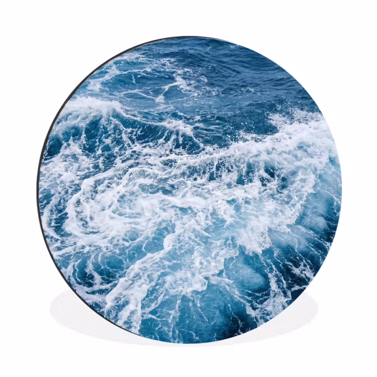 Wandcirkel - Aluminium - Golven - Oceaan - Blauw — 1