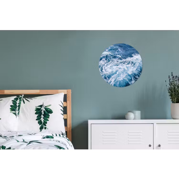 Wandcirkel - Aluminium - Golven - Oceaan - Blauw — 4