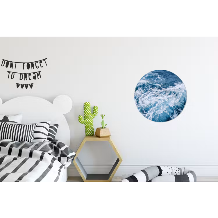 Wandcirkel - Aluminium - Golven - Oceaan - Blauw — 5