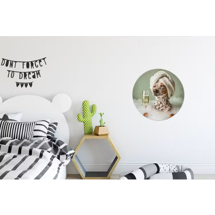 Wandcirkel - Aluminium - Hond - Bad - Champagne - Handdoek — 5