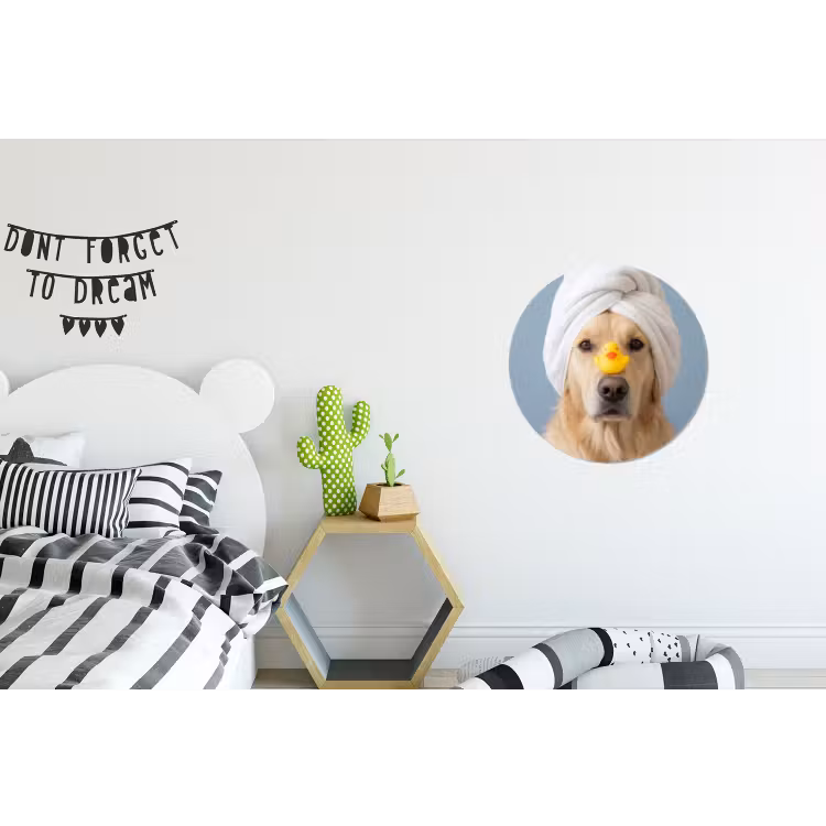 Wandcirkel - Aluminium - Hond - Badeend - Geel — 5