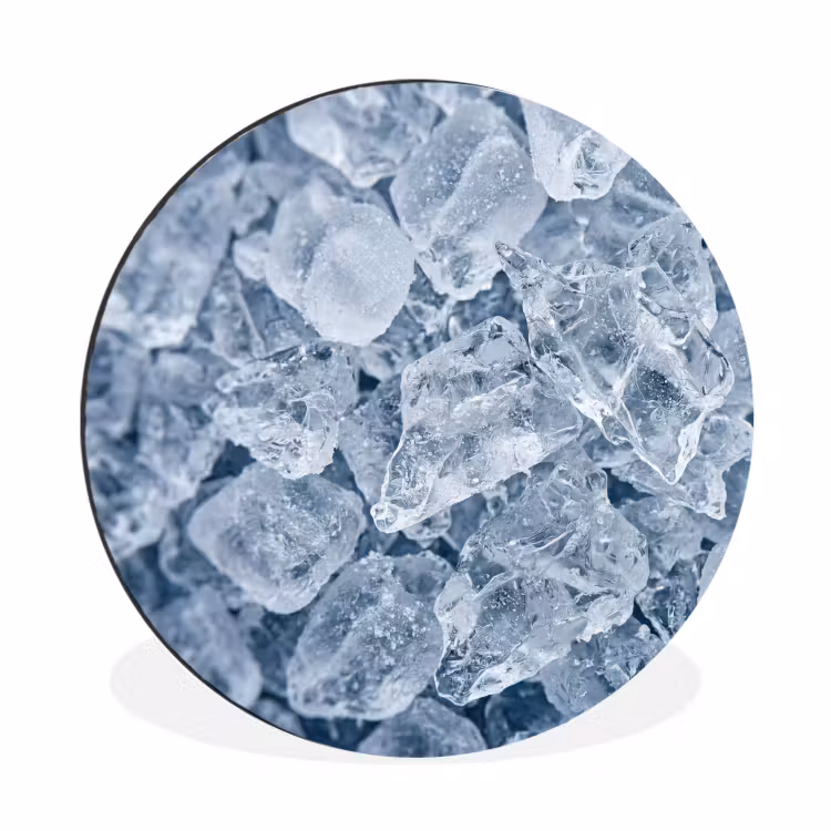Wandcirkel - Aluminium - Ijsblokjes - Water - Blauw — 1