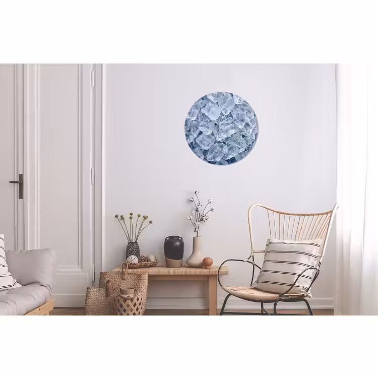 Wandcirkel - Aluminium - Ijsblokjes - Water - Blauw — 2