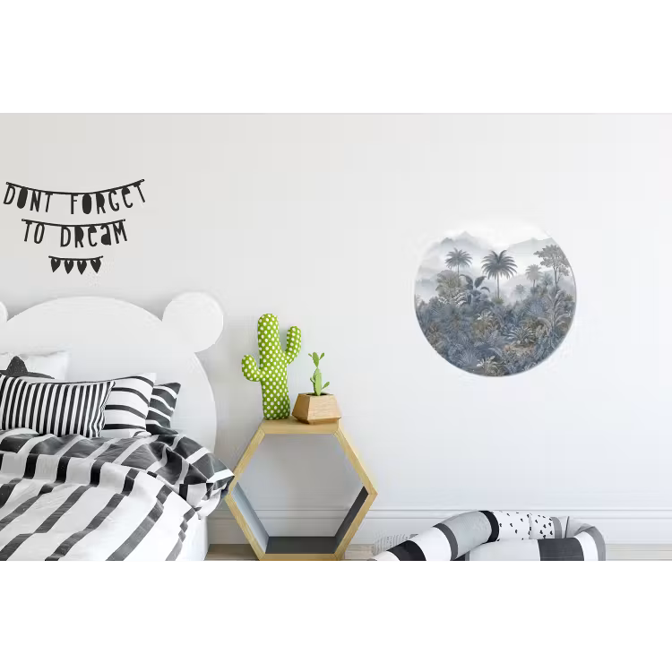 Wandcirkel - Aluminium - Jungle - Landschap - Blauw — 5