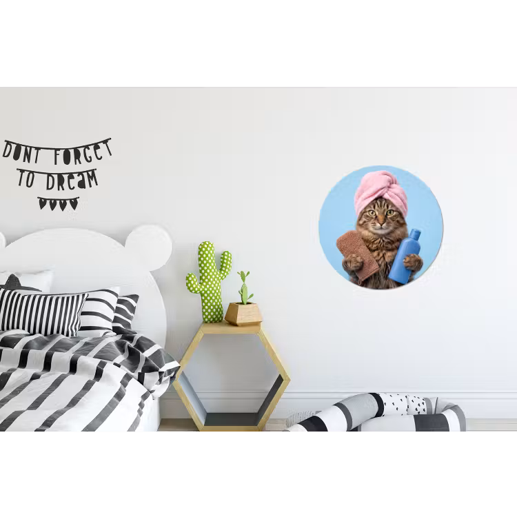 Wandcirkel - Aluminium - Kat - Handdoek - Washand - Zeep — 5
