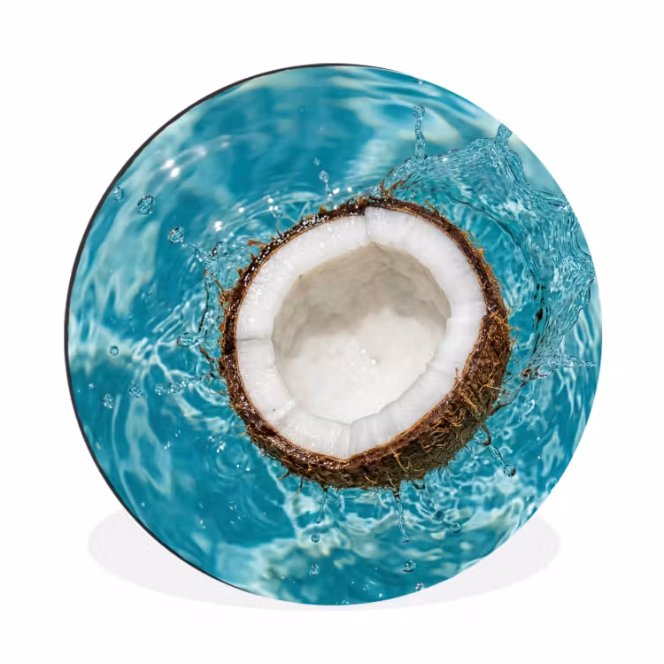 Wandcirkel - Aluminium - Kokosnoot - Water - Wit — 1