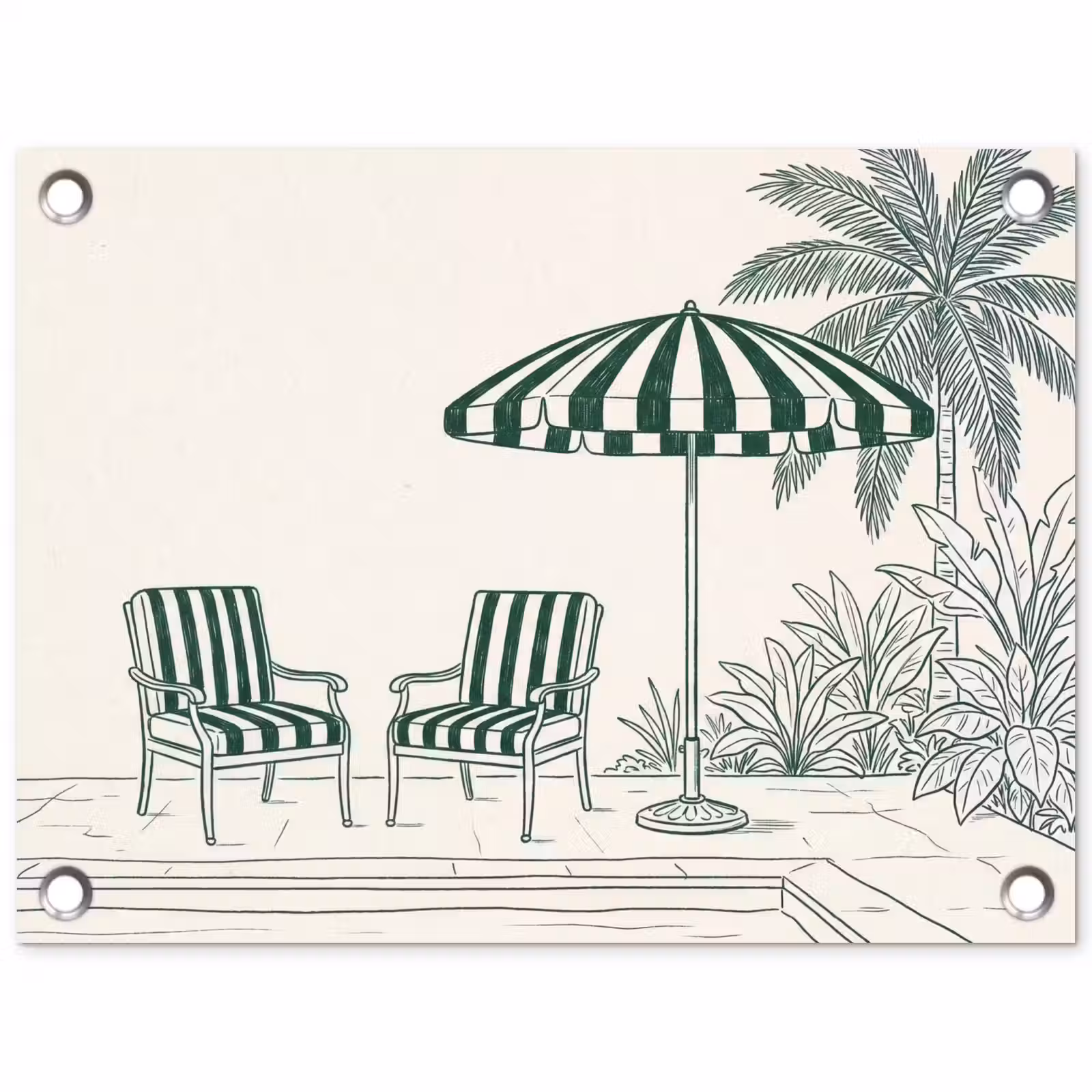 Tuinposter - Terras - Illustratie - Groen — 1