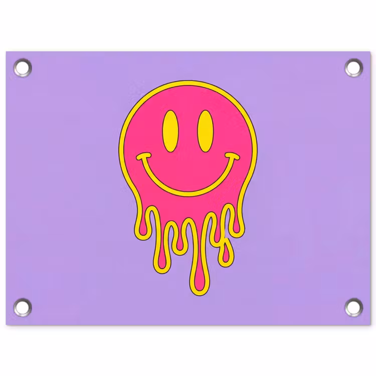 Tuinposter - Smiley - Drip - Neon — 1