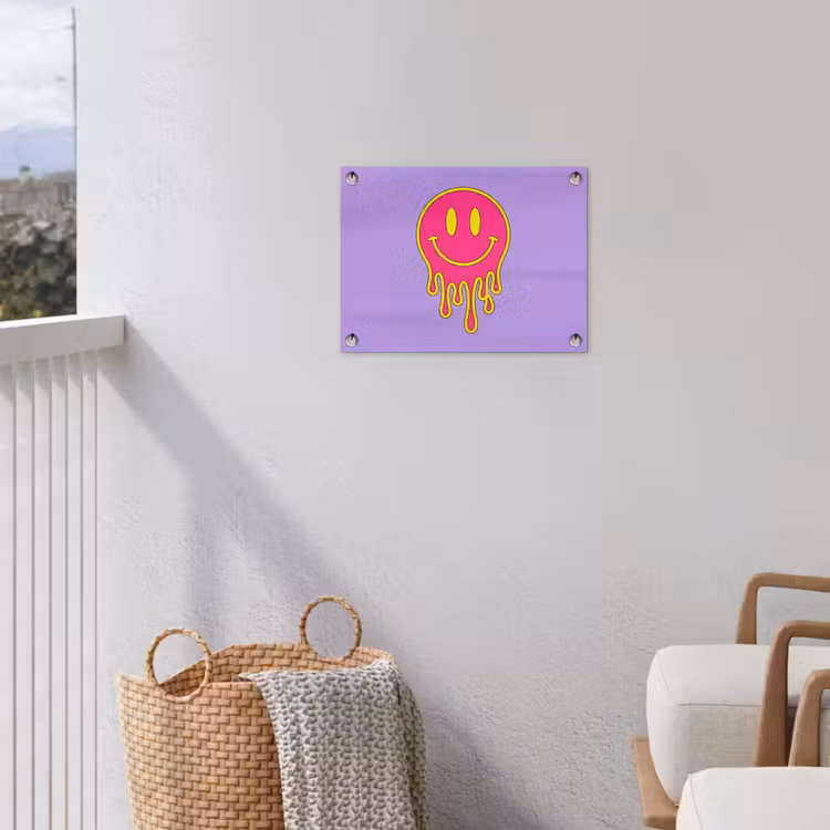 Tuinposter - Smiley - Drip - Neon — 3