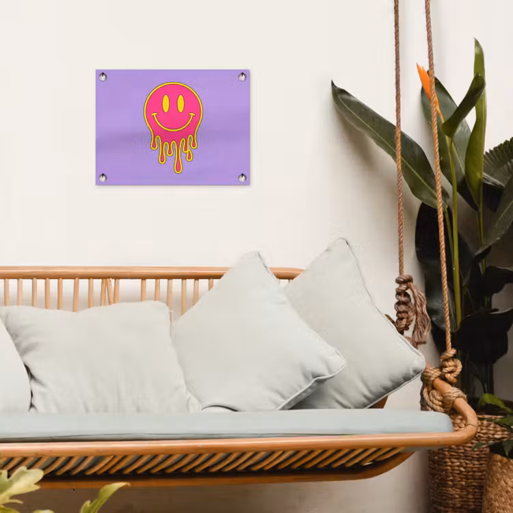 Tuinposter - Smiley - Drip - Neon — 5