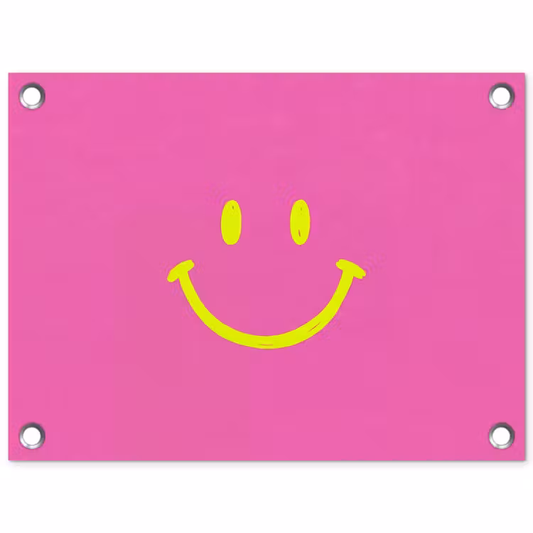 Tuinposter - Smiley - Vrolijk - Roze — 1