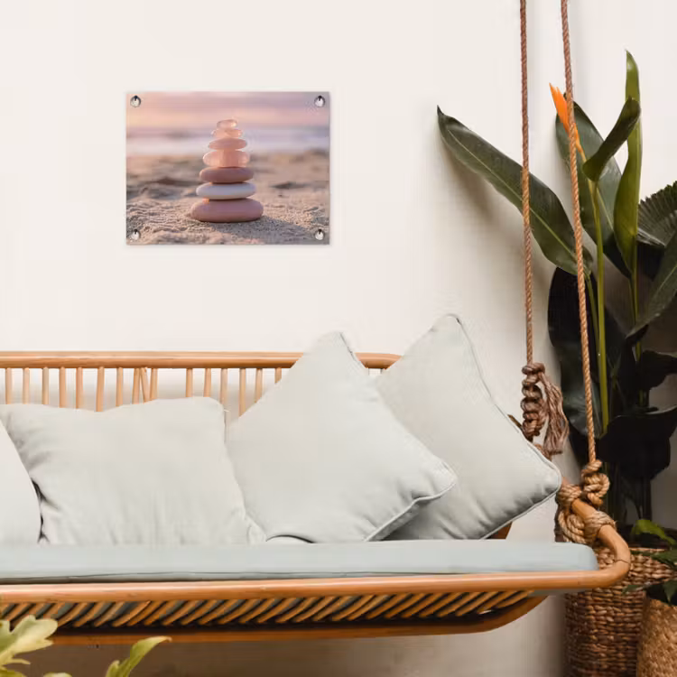 Tuinposter - Stenen - Zand - Roze — 5