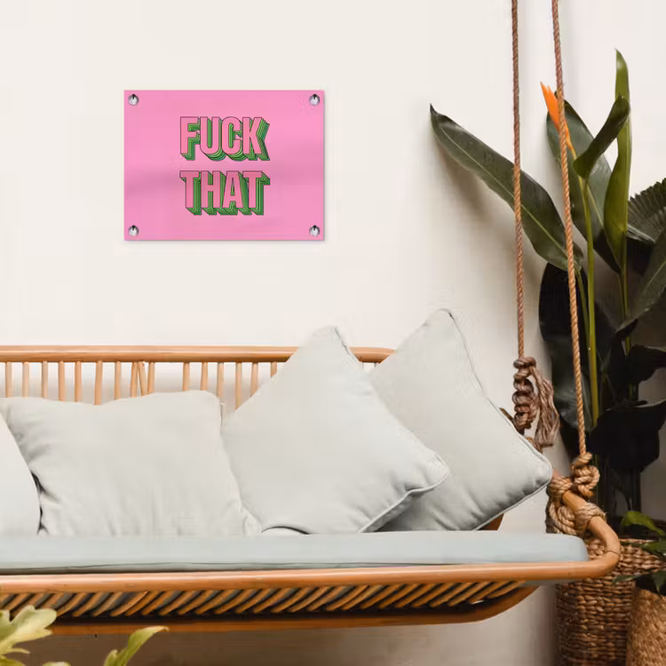 Tuinposter - Tekst - Bold - Roze — 5
