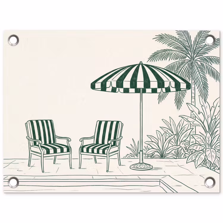 Tuinposter - Terras - Illustratie - Groen — 1