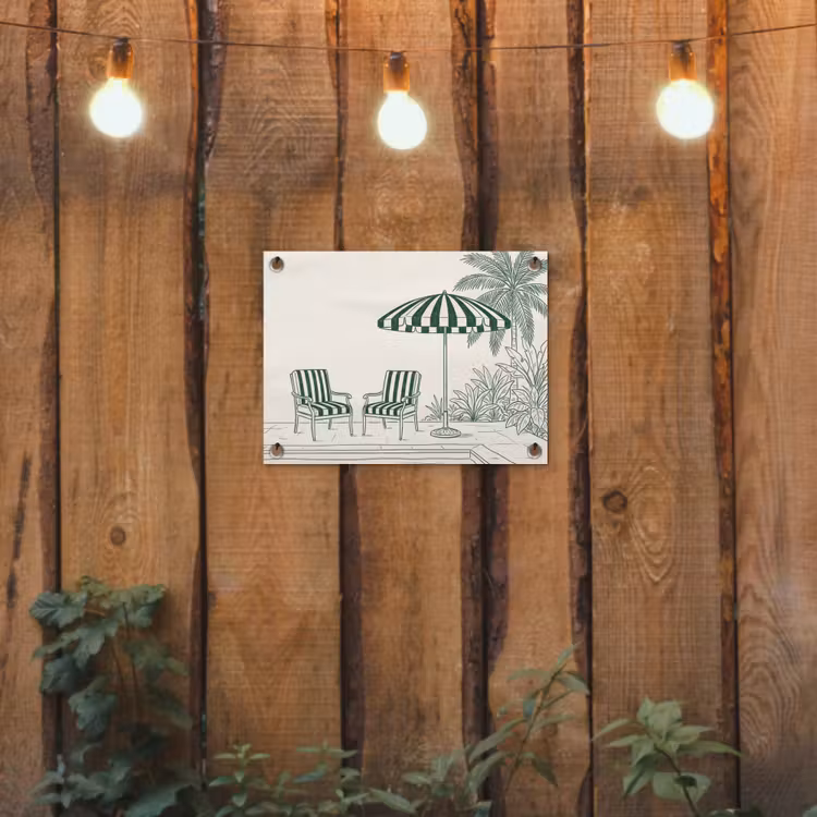 Tuinposter - Terras - Illustratie - Groen — 2