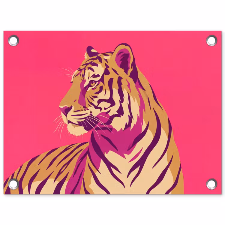 Tuinposter - Tijger - Modern - Neon — 1