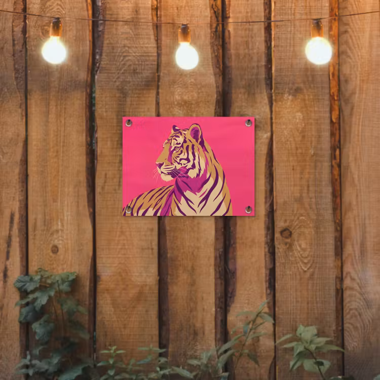 Tuinposter - Tijger - Modern - Neon — 2