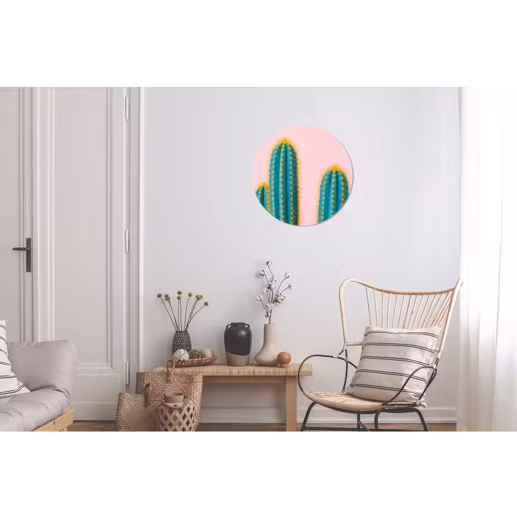 Wandcirkel - Aluminium - Cactussen - Modern - Pastel — 2