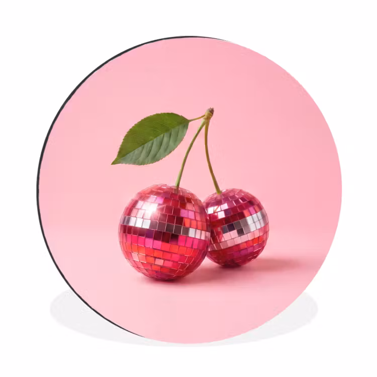 Wandcirkel - Aluminium - Disco - Kersen - Roze — 1
