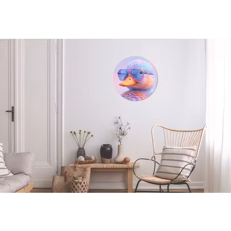 Wandcirkel - Aluminium - Eend - bril - Pastel — 2