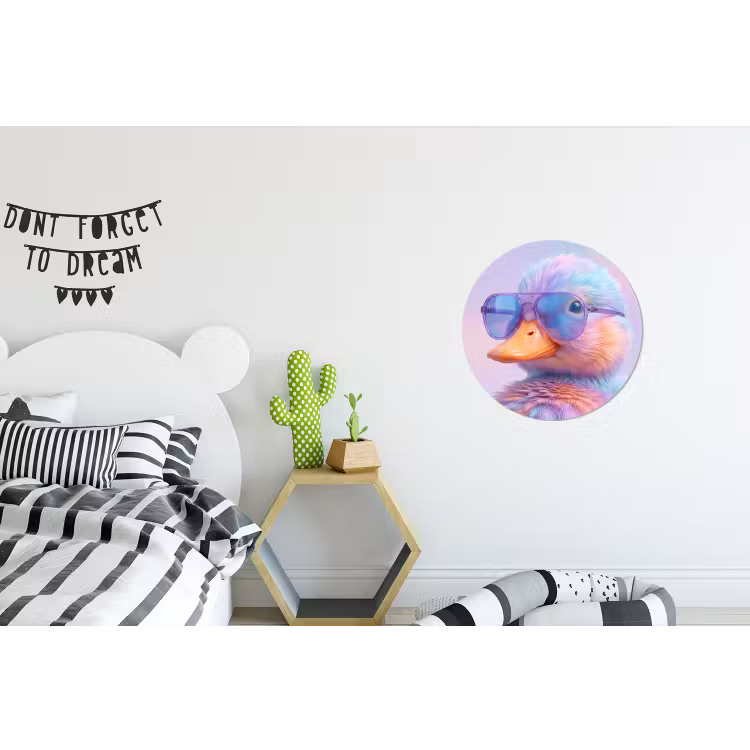 Wandcirkel - Aluminium - Eend - bril - Pastel — 5