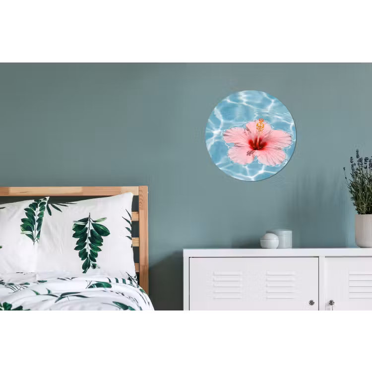 Wandcirkel - Aluminium - Hibiscus - Water - Roze — 4