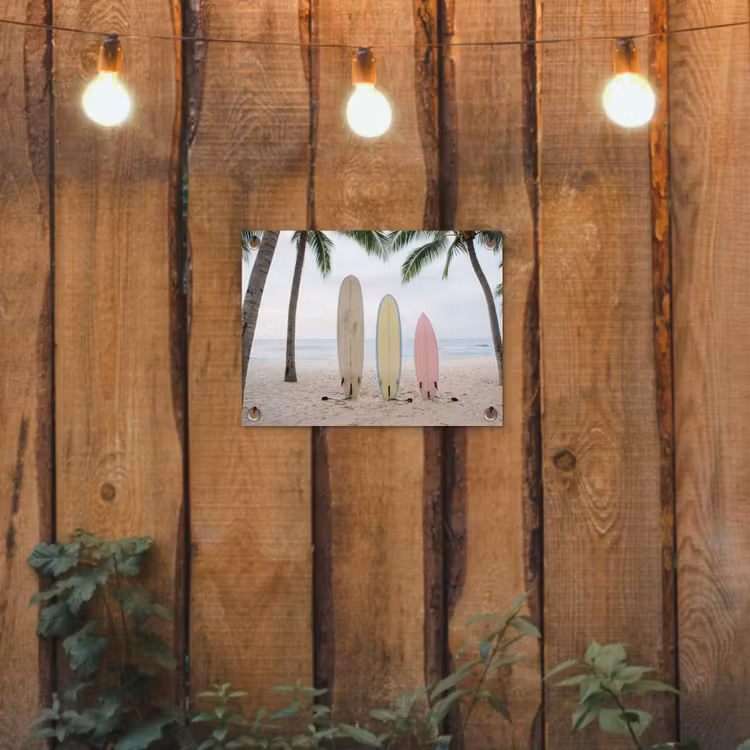 Tuinposter - Surfboard - Palmbomen - Kleurrijk — 2