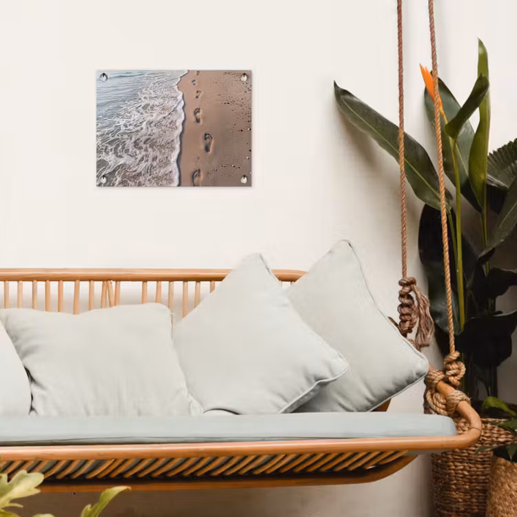 Tuinposter - Voetstappen - Vloedlijn - Zee — 5