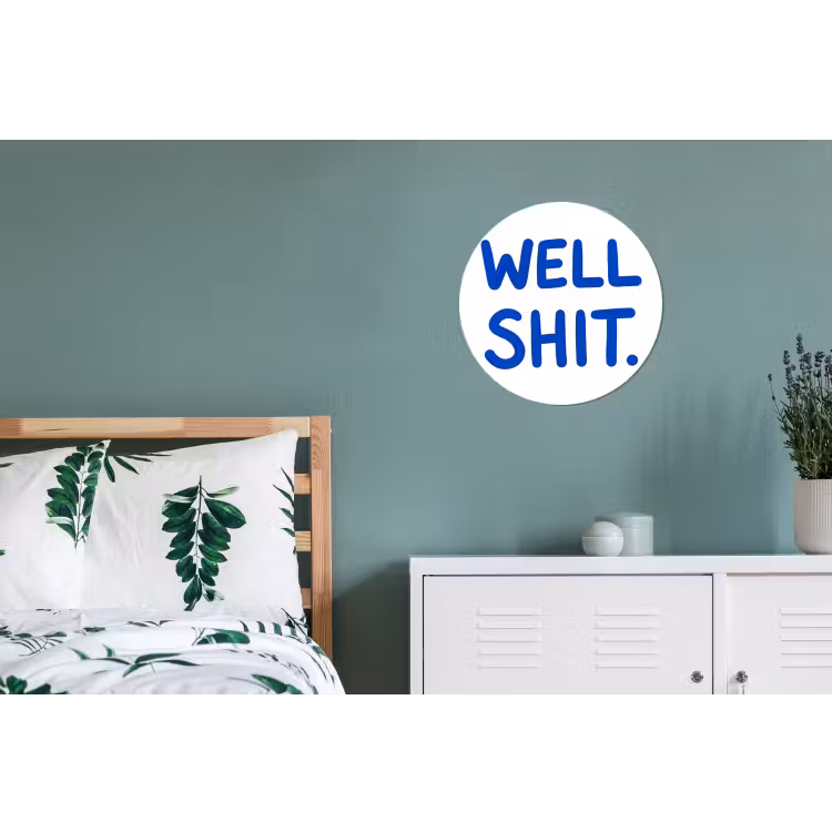 Wandcirkel - Aluminium - Blauw - Quote - Wit — 4