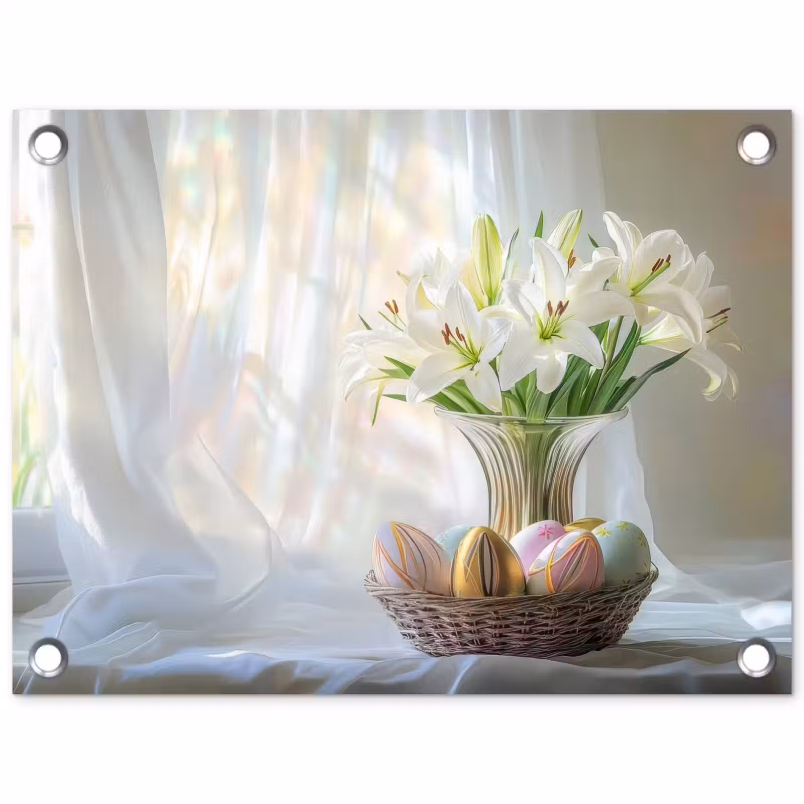 Tuinposter - Vaas - Eieren - Bloemen — 1