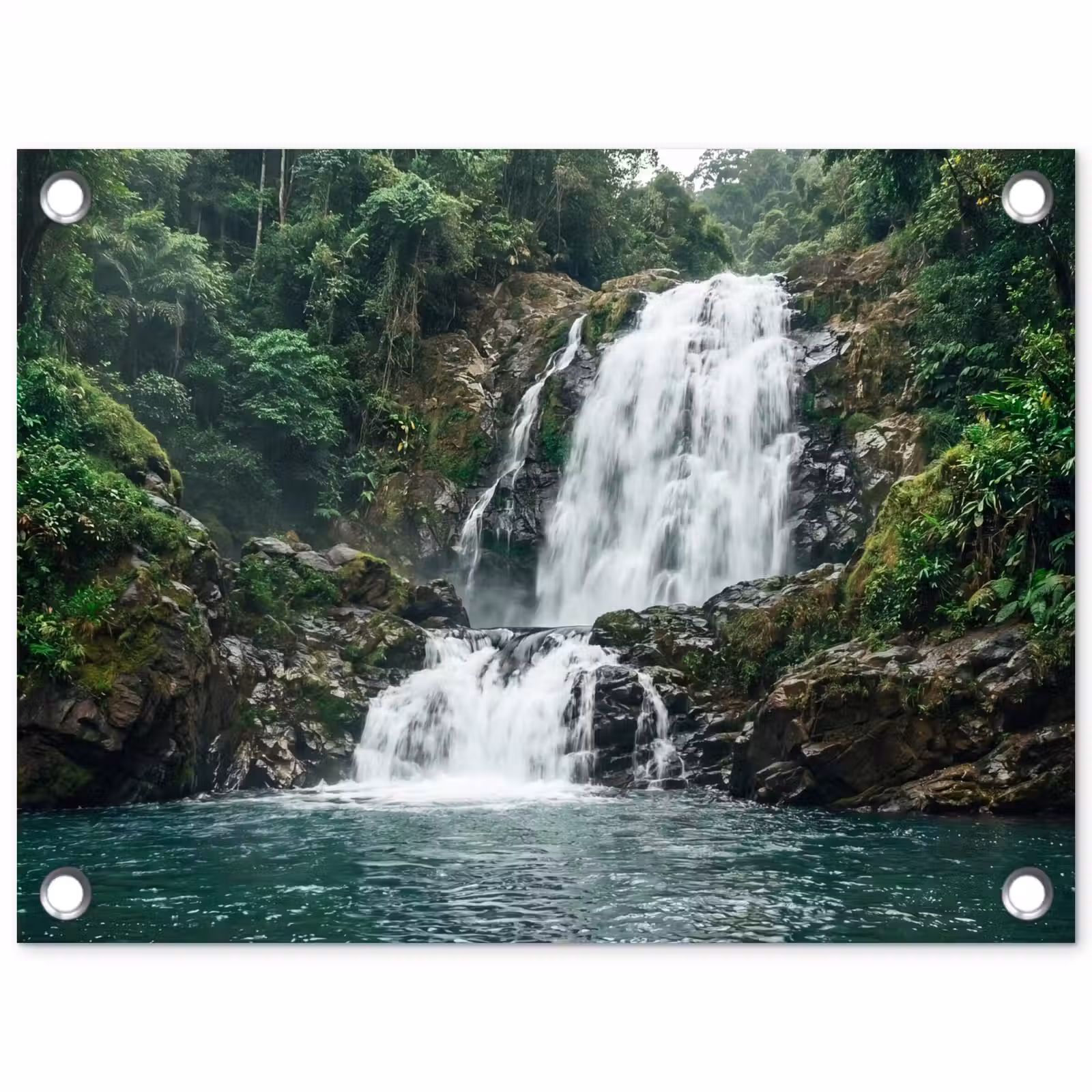 Tuinposter - Waterfall - Forest - Nature - Greenkhgyguyg — 1