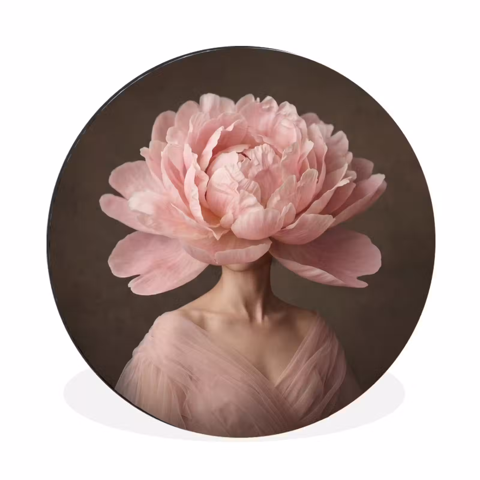 Wandcirkel - Aluminium - Gezicht - Roos - Roze — 1