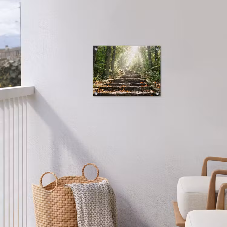 Tuinposter - Stenen - Trap - Bos - Natuur — 3
