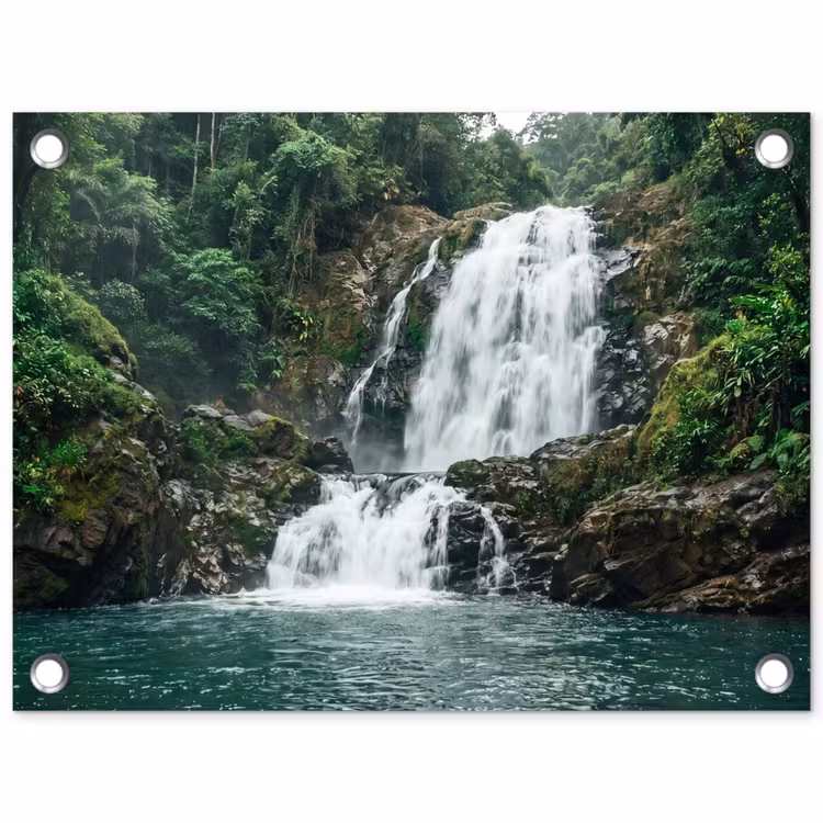 Tuinposter - Waterfall - Forest - Nature - Greenkhgyguyg — 1