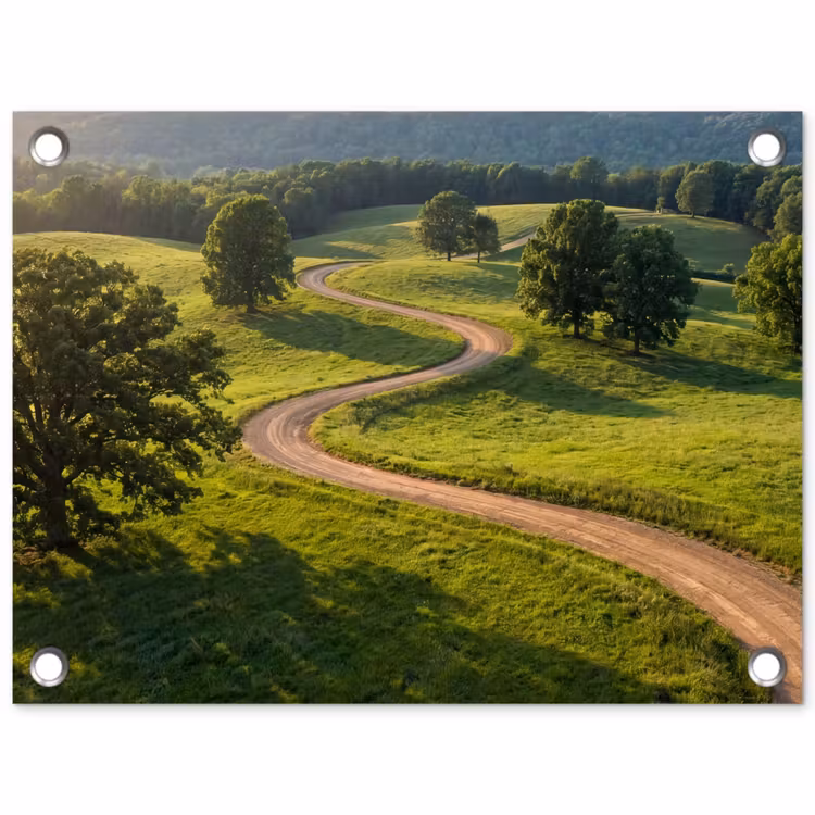 Tuinposter - Weg - Weide - Natuur - Groen — 1