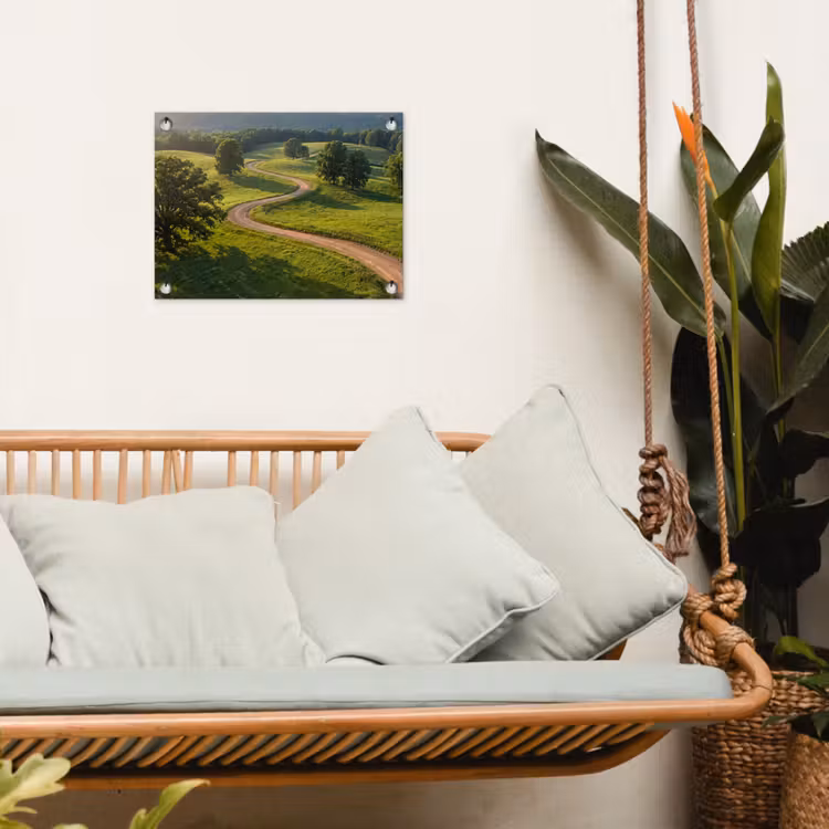 Tuinposter - Weg - Weide - Natuur - Groen — 5