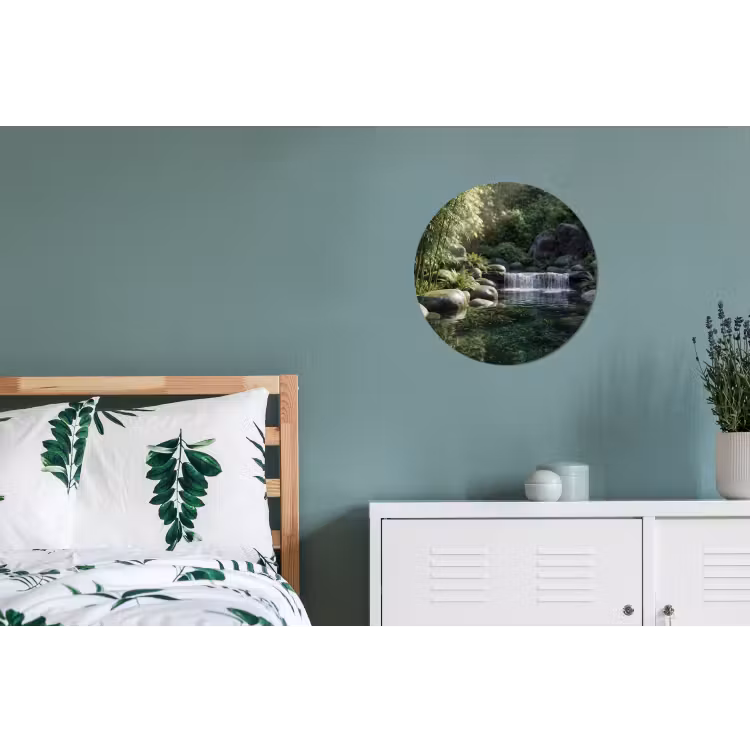 Wandcirkel - Aluminium - Beek - Waterval - Natuur - Groen — 4