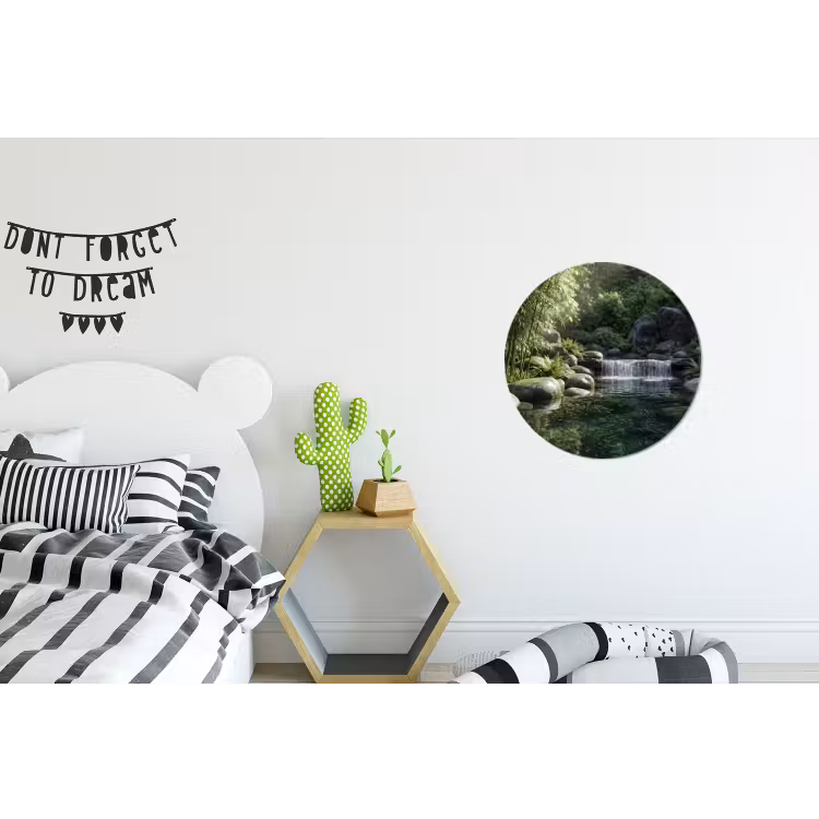 Wandcirkel - Aluminium - Beek - Waterval - Natuur - Groen — 5