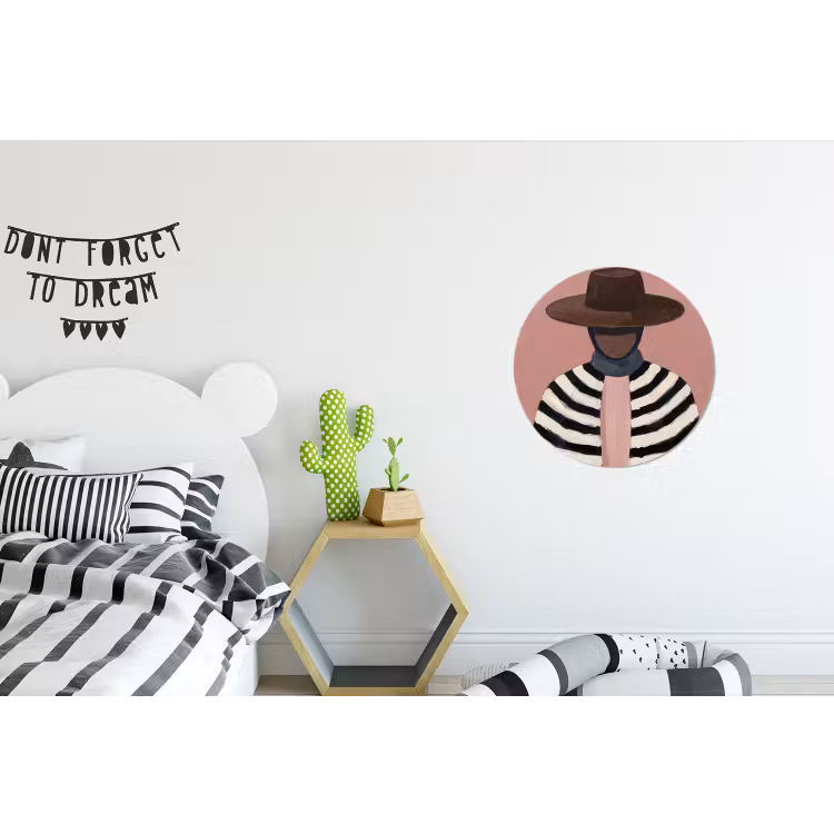 Wandcirkel - Aluminium - Grafisch - Vrouw - Roze — 5