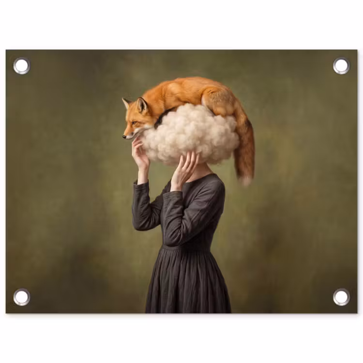 Tuinposter - Vos - Surrealistisch - Groen — 1